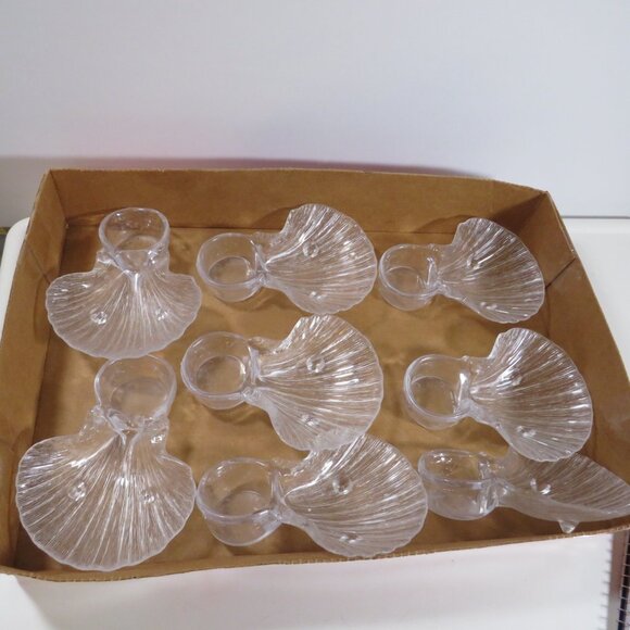 Sea Shell (8) Dipping Shrimp Cocktail Bowls Vintage strong acrylic standsby self - Picture 1 of 7